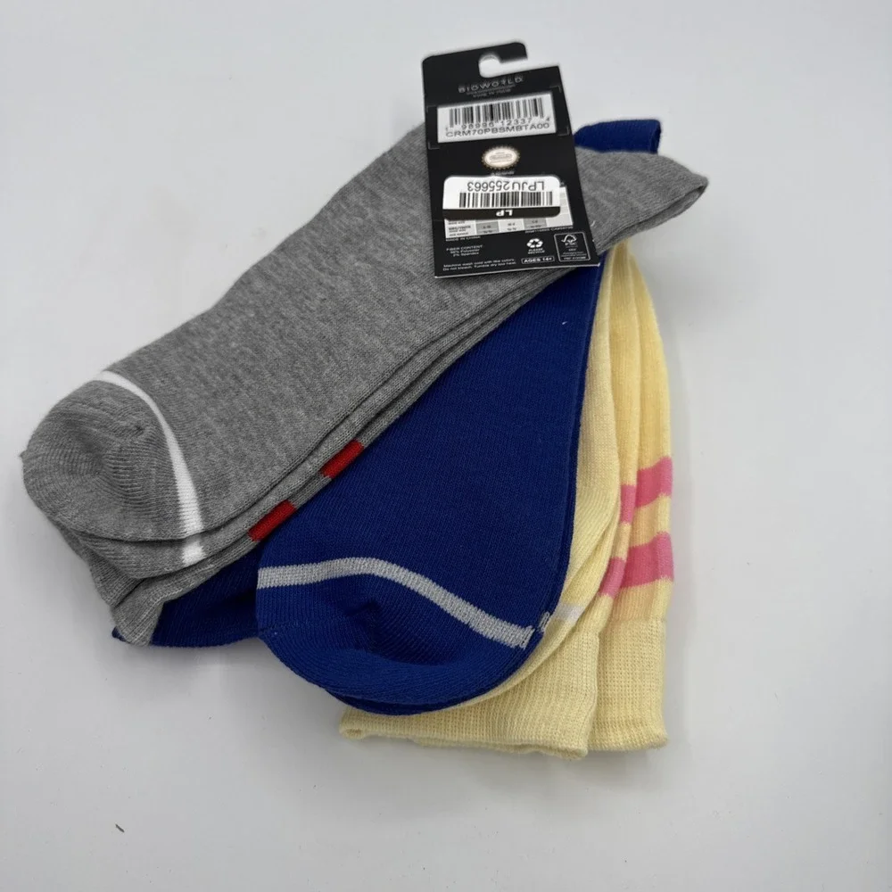 Super Mario Princess Peach, Toad & Donkey Kong 3pk Crew Socks Mens 8-12 NEW